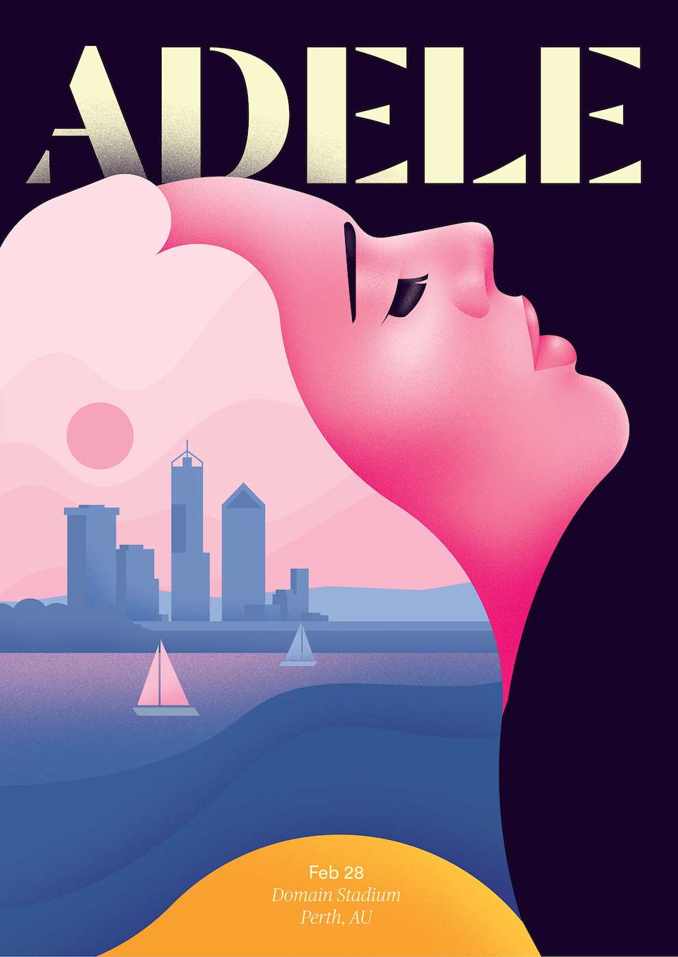 Jack Daly, Illustrated graphic poster with silhouette of Adele.